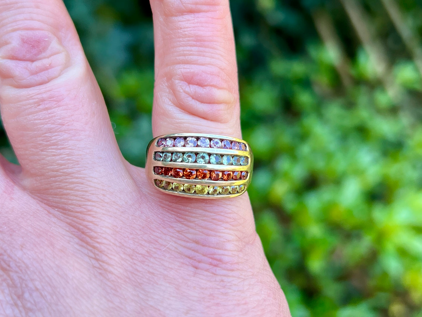 9ct Gold Multi-Coloured Sapphire Ring
