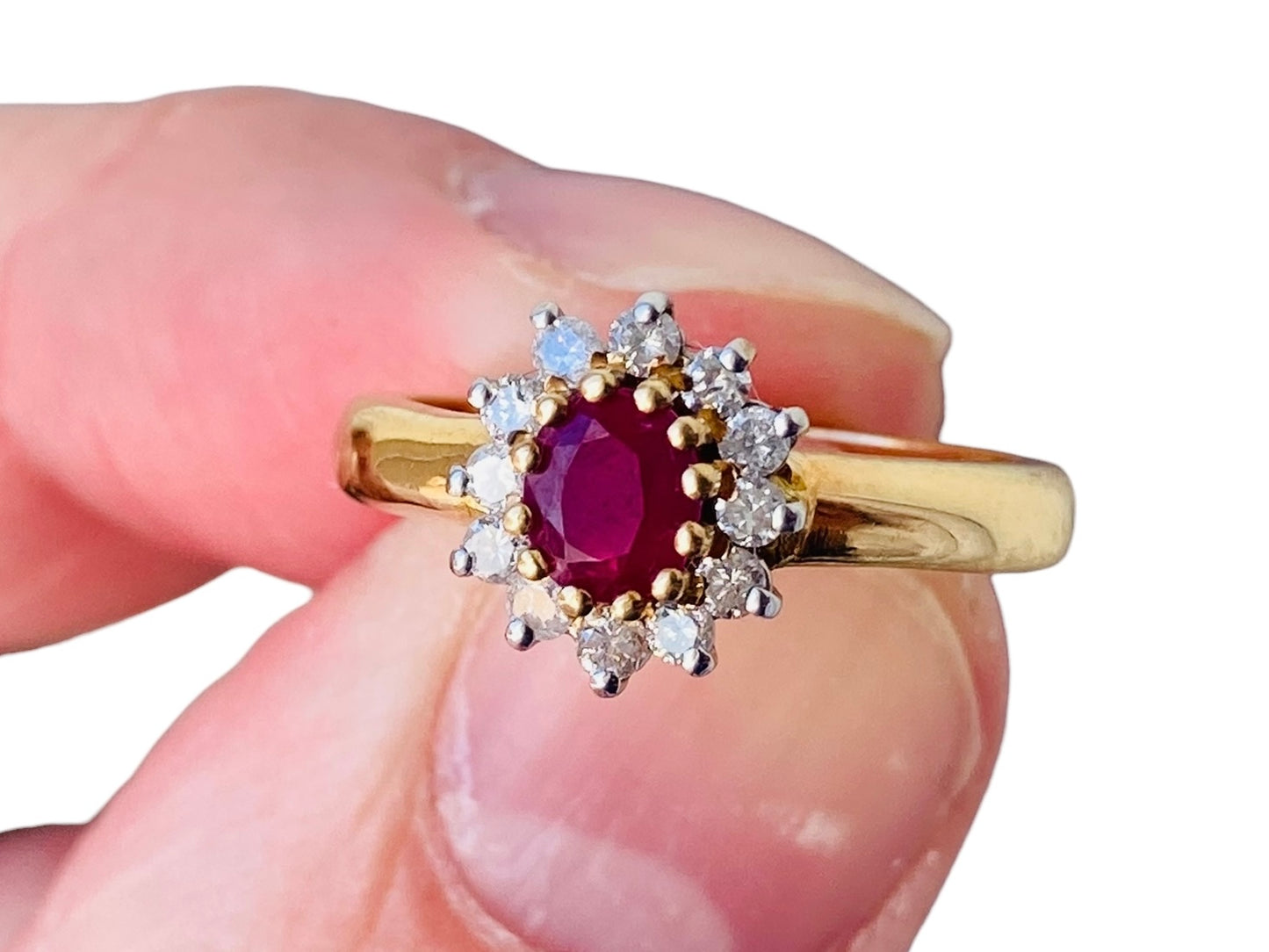 18ct Gold Ruby & Diamond Ring
