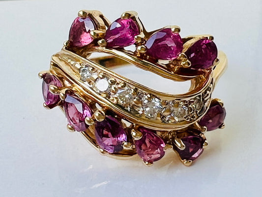 14ct Gold Ruby & Diamond Ring