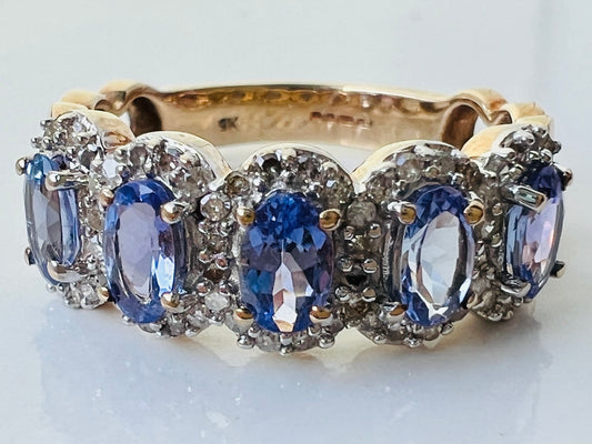 9ct Gold Tanzanite & Diamond Ring