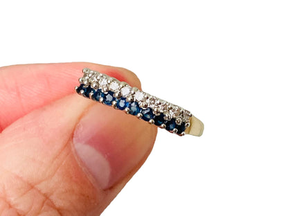 Vintage 9ct Gold Sapphire & Diamond Ring