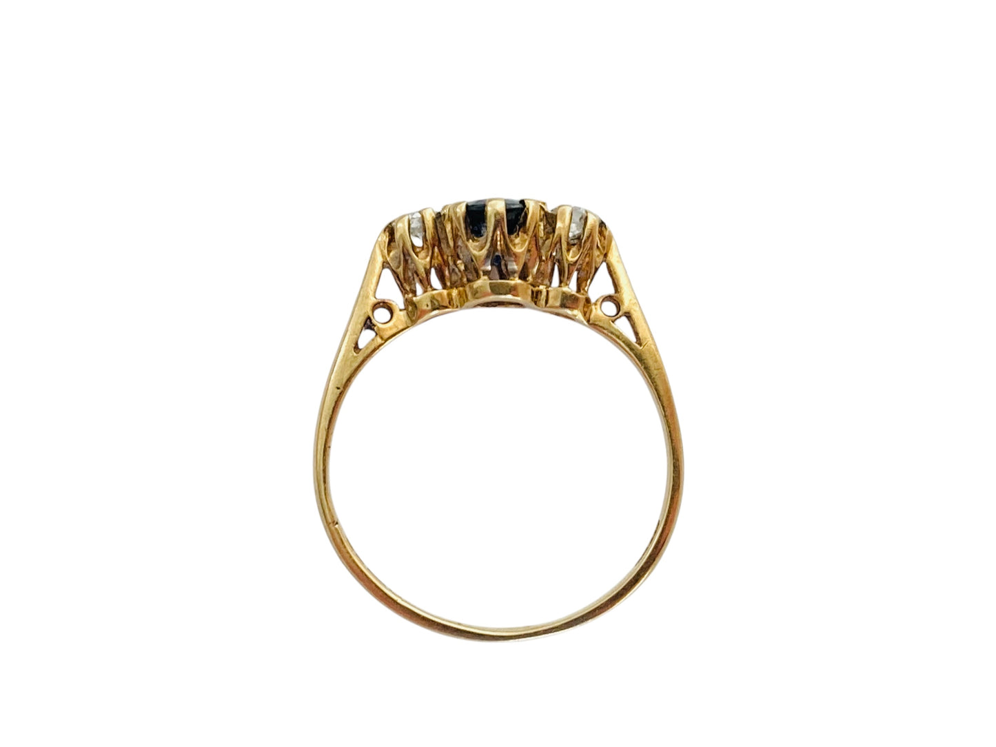 Vintage 9ct Gold Sapphire & Diamond Ring