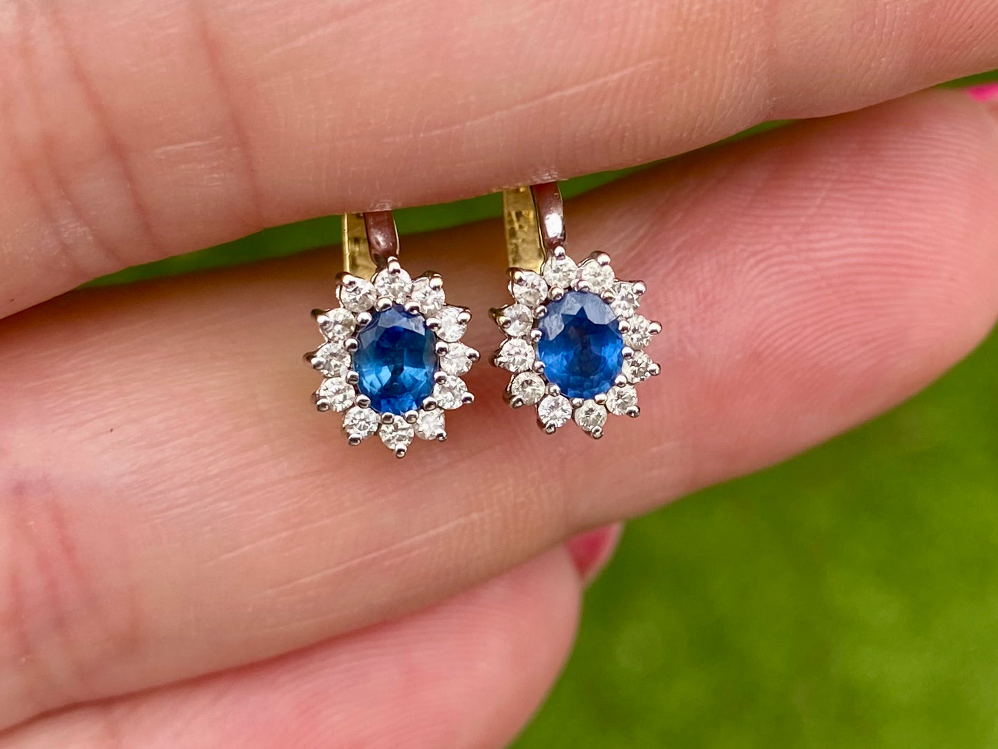 18ct Gold Sapphire & Diamond Earrings