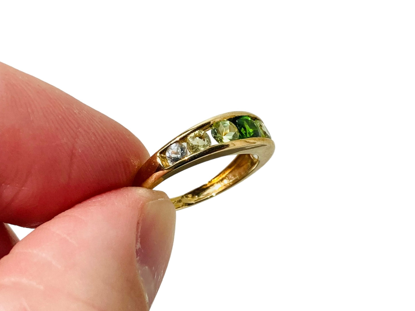 9ct Gold Diopside & Peridot Ring