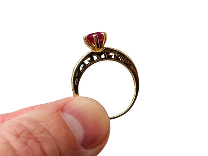 9ct Gold Ruby & Pink Sapphire Ring