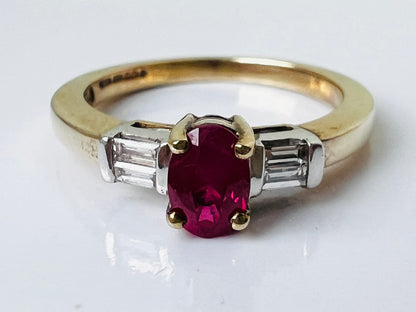 9ct Gold Ruby & Diamond Ring