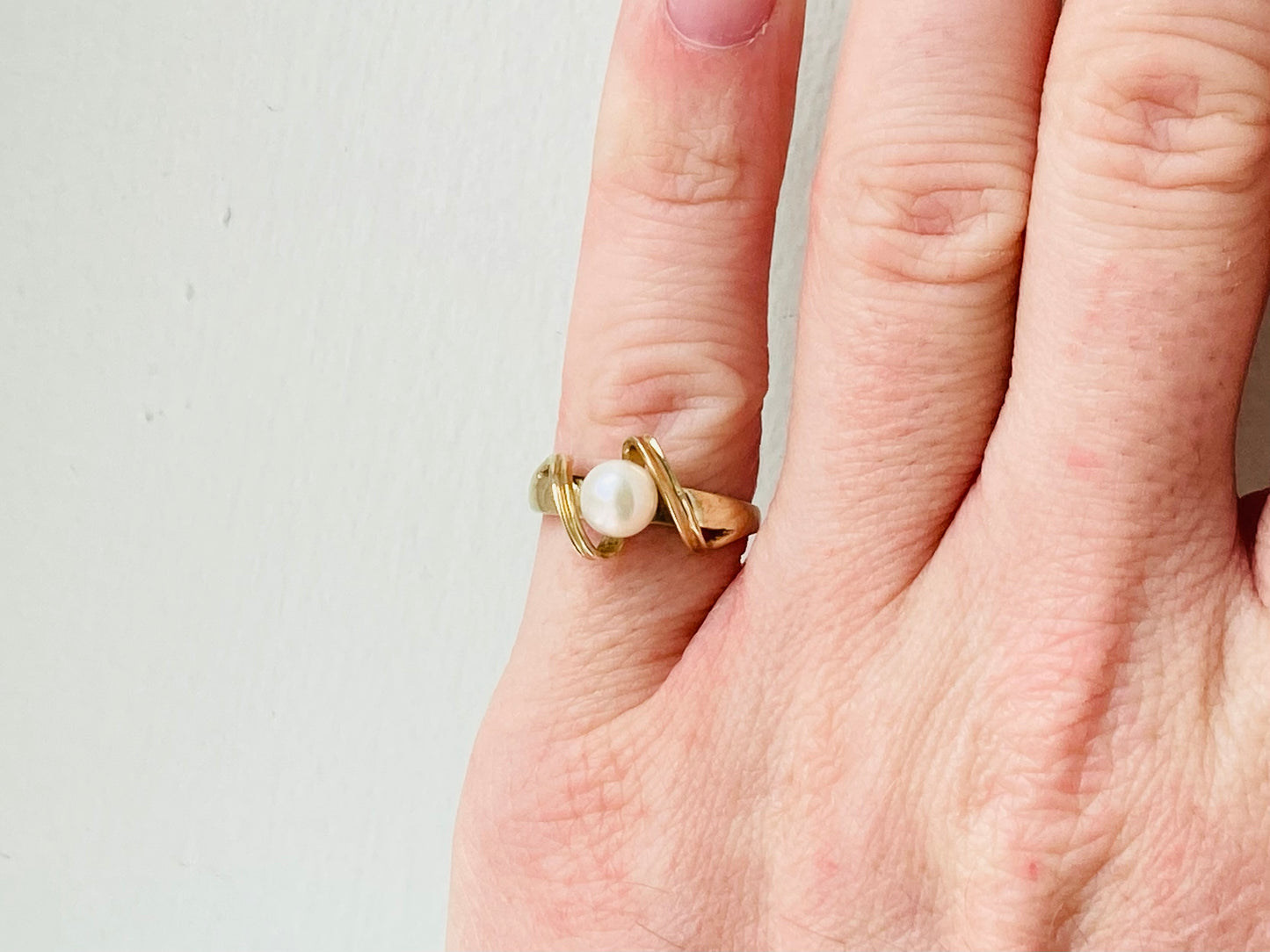 Vintage 9ct Gold Pearl Ring