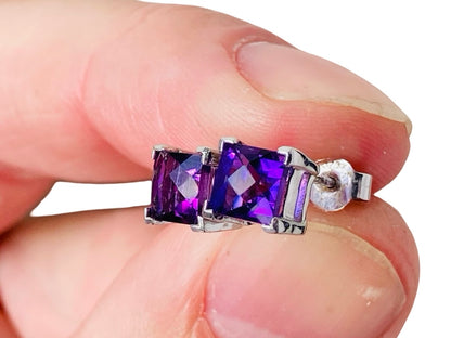 9ct Gold Amethyst Earrings