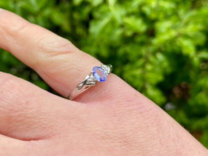 9ct Gold Tanzanite & Diamond Ring
