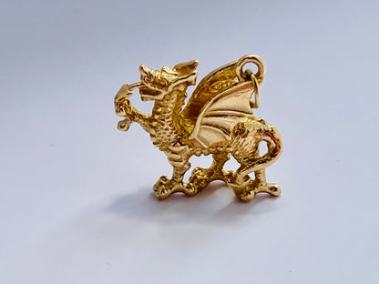 9ct Gold Welsh Dragon Charm or Pendant