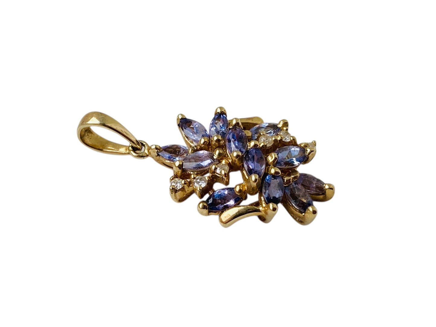 9ct Gold Tanzanite & Diamond Pendant