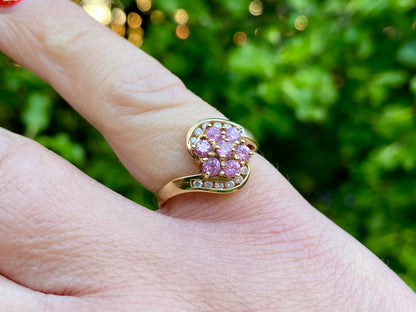 9ct Gold Pink Sapphire & Diamond Ring