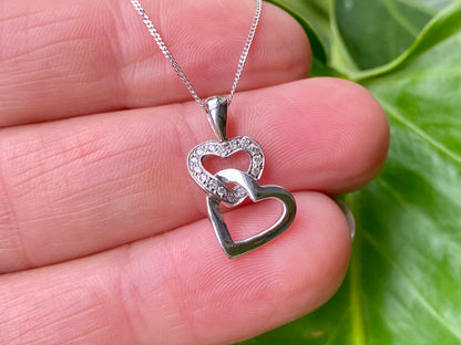 9ct Gold Diamond Heart Pendant With Necklace