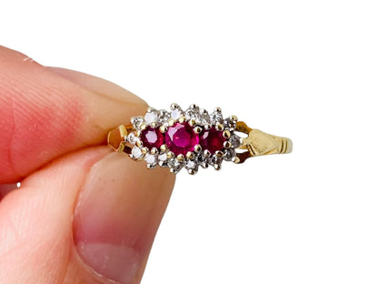 18ct Gold Ruby & Diamond Ring