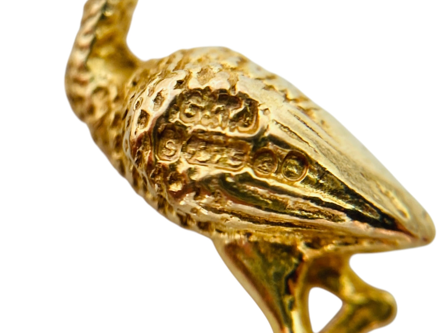 Vintage 9ct Gold Stork & Baby Pendant or Charm