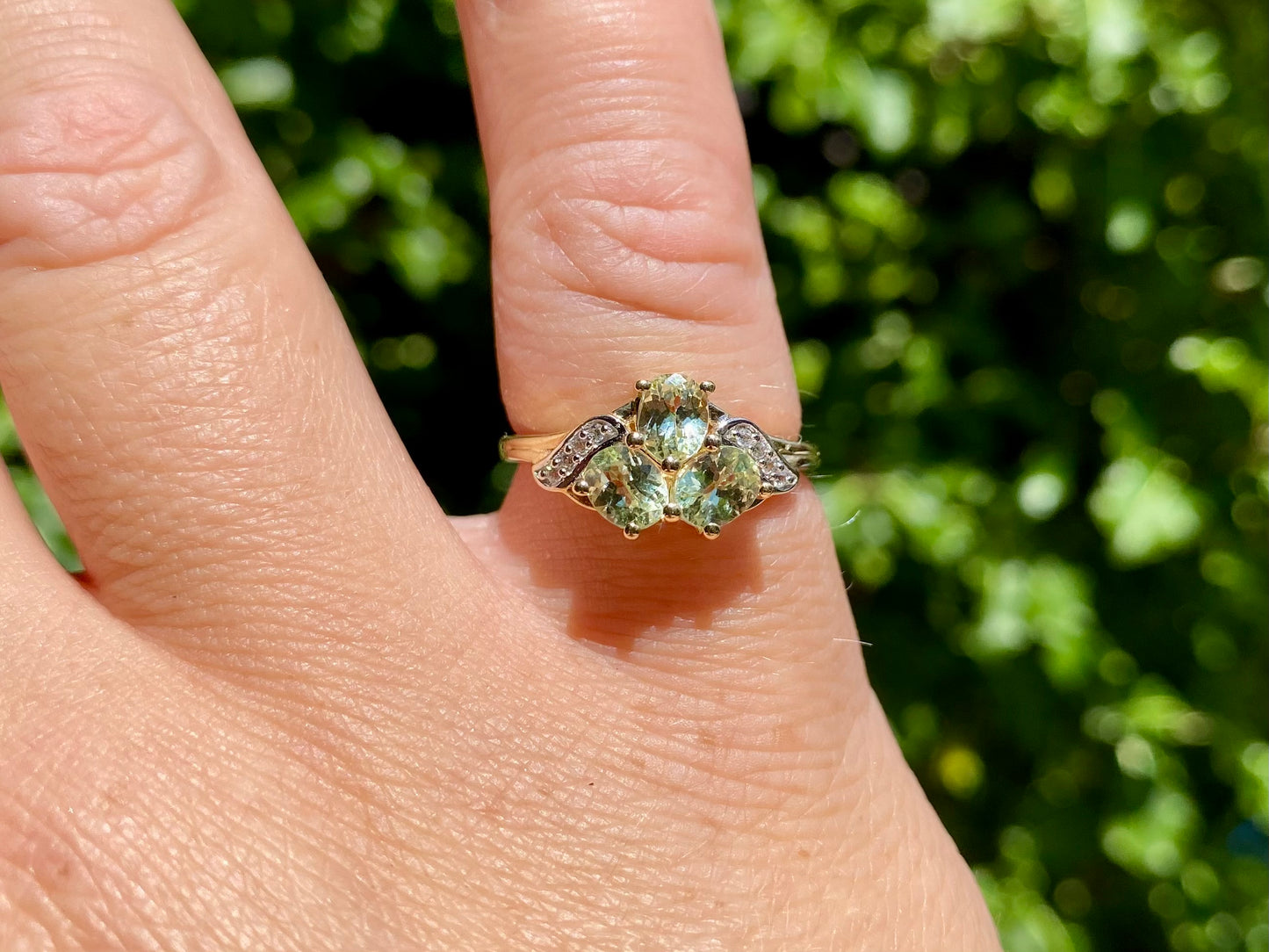 9ct Gold Kijani Garnet & Zircon Ring