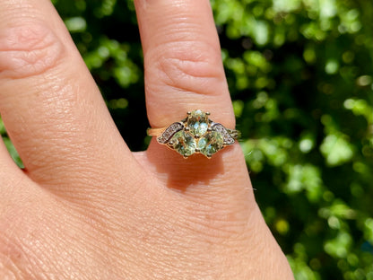 9ct Gold Kijani Garnet & Zircon Ring