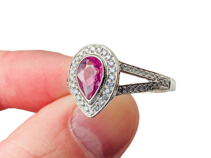 18ct Gold Pink Sapphire & Diamond Ring