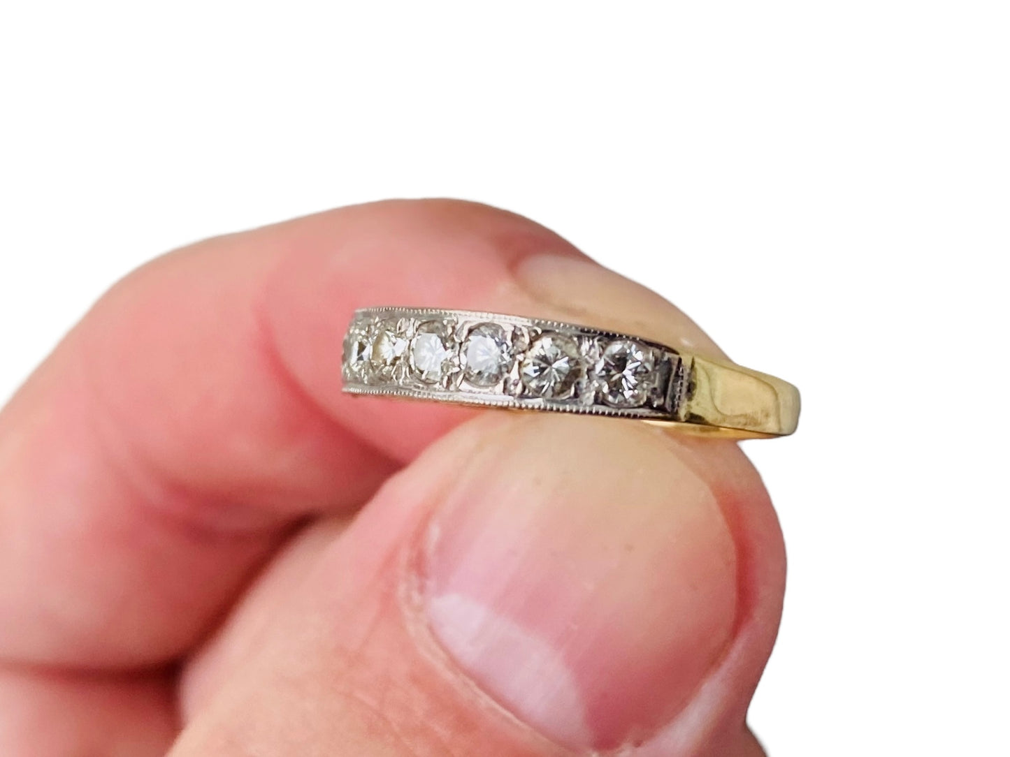 Vintage 18ct Gold Nine-Stone Diamond Ring