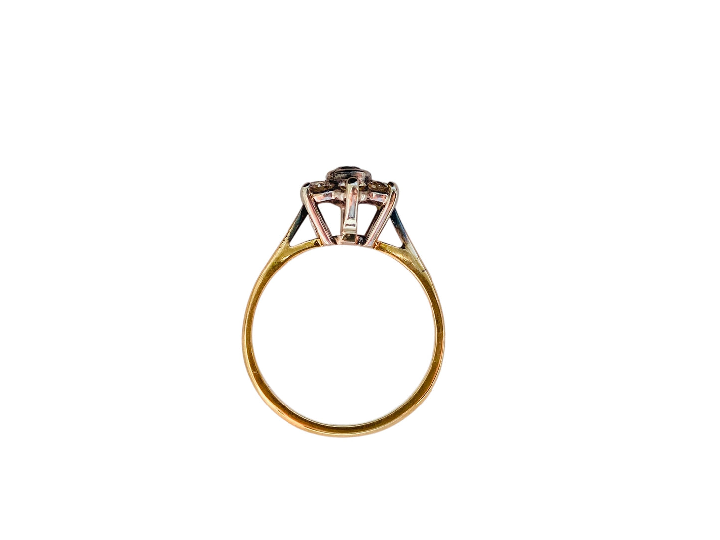 Vintage 18ct Gold Diamond Daisy Ring