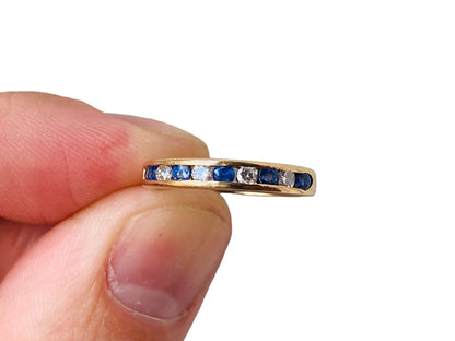 9ct Gold Sapphire & Diamond Ring