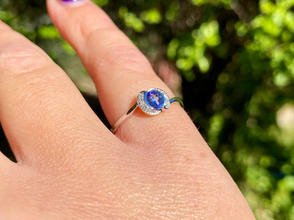 9ct Gold Tanzanite & Diamond Ring