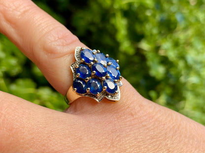 9ct Gold Sapphire & Diamond Ring