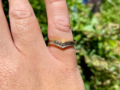 9ct Gold Diamond Wishbone Ring