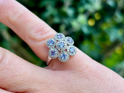 9ct Gold Tanzanite & Diamond Ring