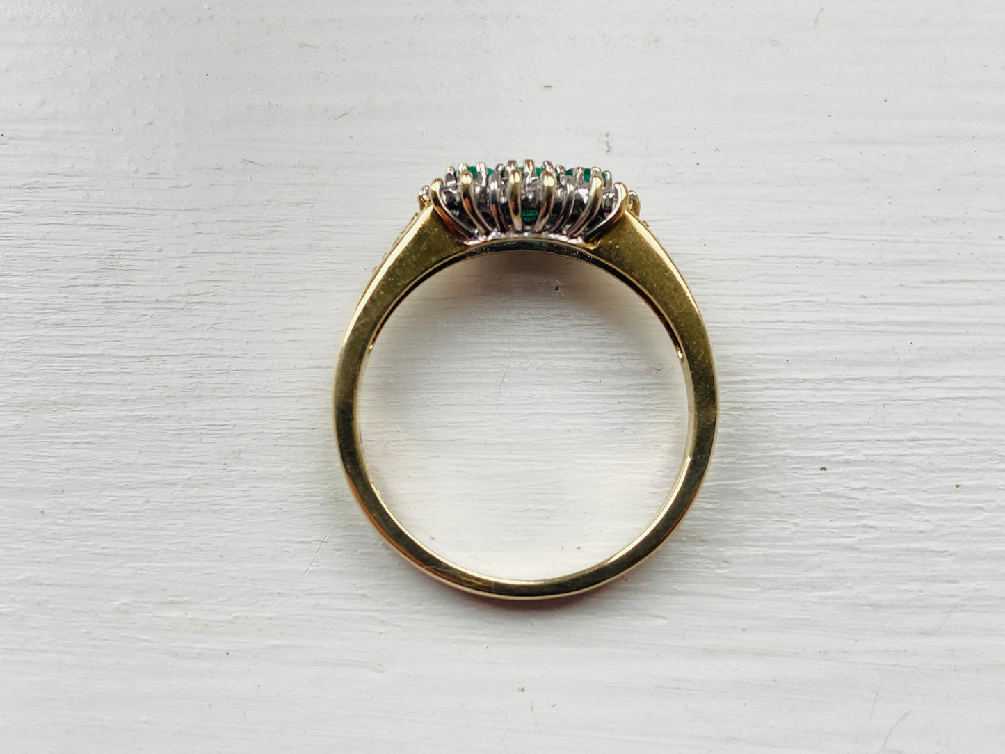 9ct Gold Emerald & Diamond Ring