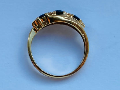 9ct Gold Sapphire & Diamond Ring