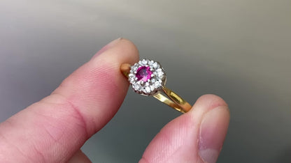 18ct Gold Ruby & Diamond Ring