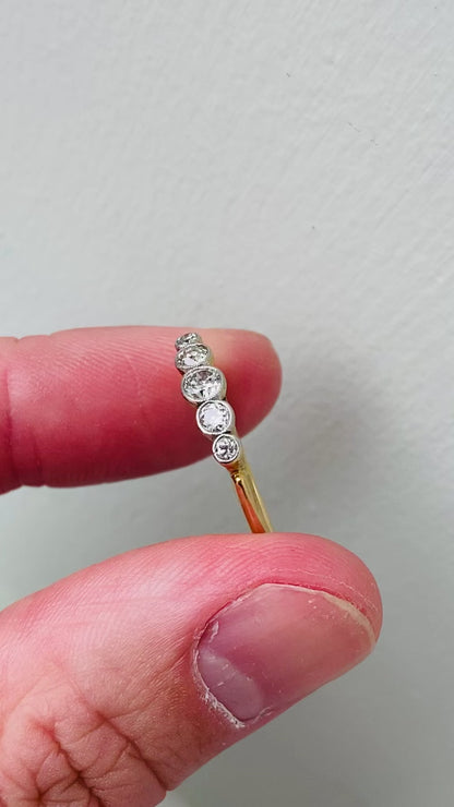 Vintage 18ct Gold Five-Stone Diamond Ring