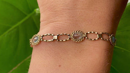 Vintage 9ct Gold Topaz Bracelet