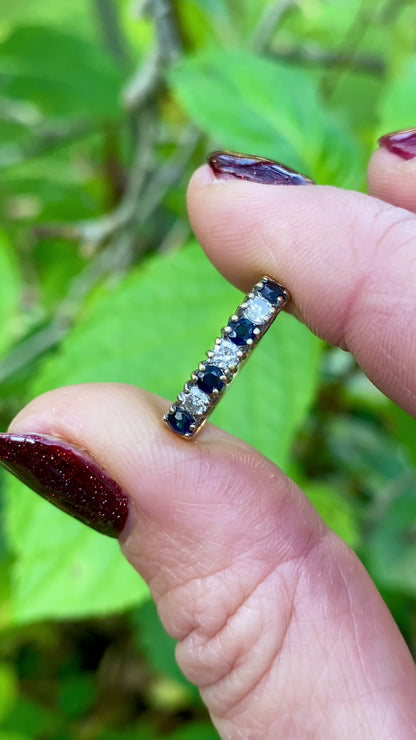 Vintage 18ct Gold Sapphire & Diamond Ring