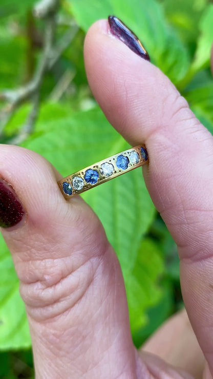 Vintage 18ct Gold Sapphire & Diamond Ring