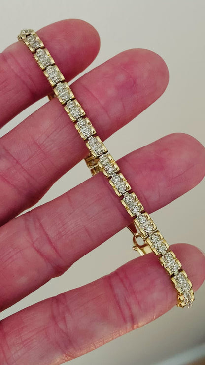 9ct Gold Diamond Bracelet