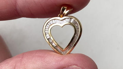 14ct Gold Diamond Heart Pendant