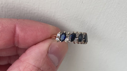 9ct Gold Sapphire & Diamond Ring