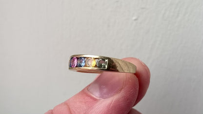 9ct Gold Multi Sapphire Half Eternity Ring