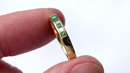 18ct Gold Emerald & Diamond Ring