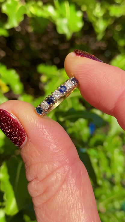 Vintage 18ct Gold Sapphire & Diamond Ring