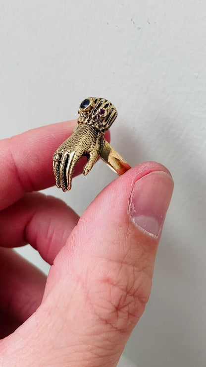 Vintage 9ct Gold Hand Ring