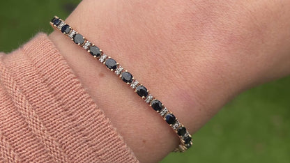 10ct Gold Sapphire & Diamond Bracelet