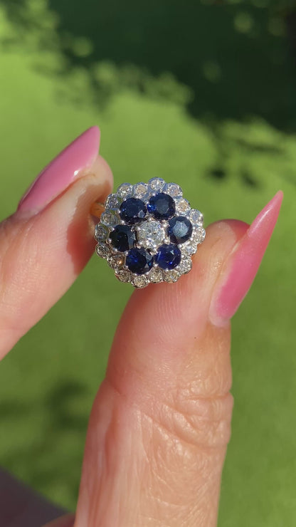 Vintage 18ct Gold Sapphire & Diamond Ring