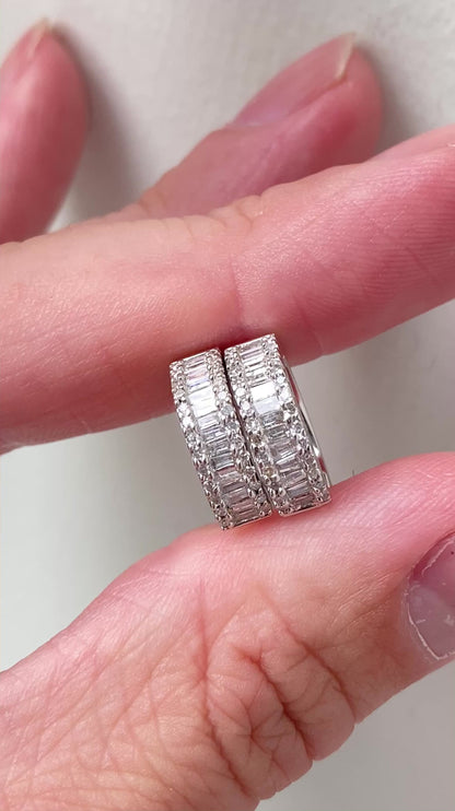 14ct Gold Diamond Hoop Earrings